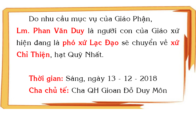 THONG BAO CHUYEN XU CHA DUY
