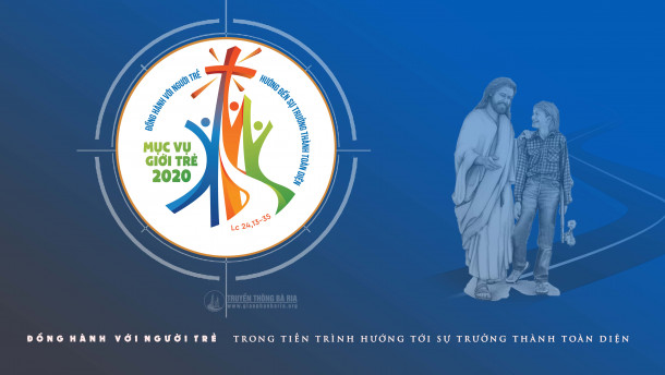 Logo Năm Mục vụ 2020 – Đồng hành với người trẻ hướng đến sự trưởng thành toàn diện